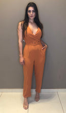 MACACÃO LONGO DECOTE V COM CINTO