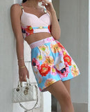 Camisole Top Calça Conjunto de duas peças estampado