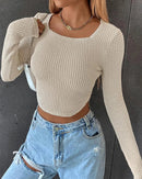 Camisola com gola larga e manga comprida