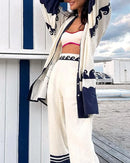 Conjunto Casual estampado Solto de Duas peças