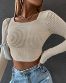 Camisola com gola larga e manga comprida