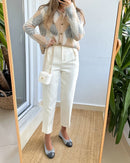 Cardigã suéter de manga comprida com botões