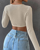 Camisola com gola larga e manga comprida