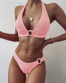 Maiô dividido com design de textura especial