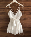 Vestidos Detalhe do anel Sobrepeliz Lado do nó