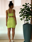 Conjunto Tricô Verde Limão