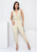 MACACÃO LONGO DECOTE V COM CINTO