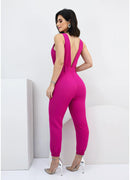 MACACÃO LONGO DECOTE V COM CINTO