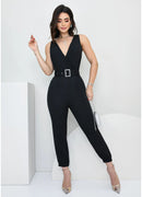 MACACÃO LONGO DECOTE V COM CINTO