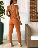 MACACÃO LONGO DECOTE V COM CINTO