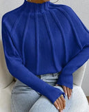 Suéter de design moderno com nervuras de lã em linha A