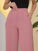 Calça Pantalona tecido Duna -  estica com cintura simples ocasional feminina