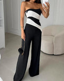 Conjunto de Duas peças com top e calça em Bloco Colorido