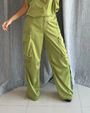 Conjunto Casual de Duas peças de Cor Sólida