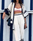 Conjunto Casual estampado Solto de Duas peças