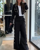 Conjunto de duas peças de lapela cor Sólida