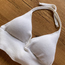 Top cropped tricot modal decotado lacinho regulável tricô de alta qualidade alcinha blusa decote v com laço nas costas