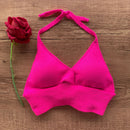 Top cropped tricot modal decotado lacinho regulável tricô de alta qualidade alcinha blusa decote v com laço nas costas