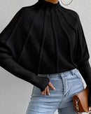 Suéter de design moderno com nervuras de lã em linha A