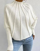 Suéter de design moderno com nervuras de lã em linha A